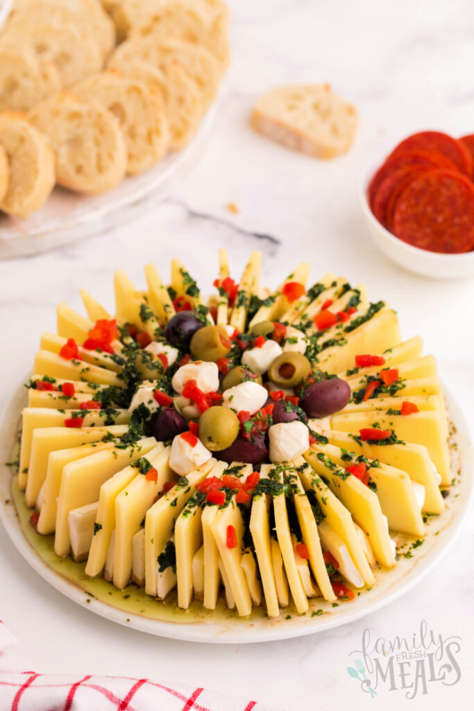 Easy Marinated Olives and Cheese Ring Appetizer