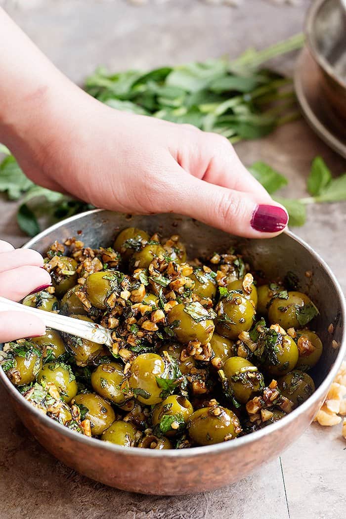 Marinated Olives with Walnuts